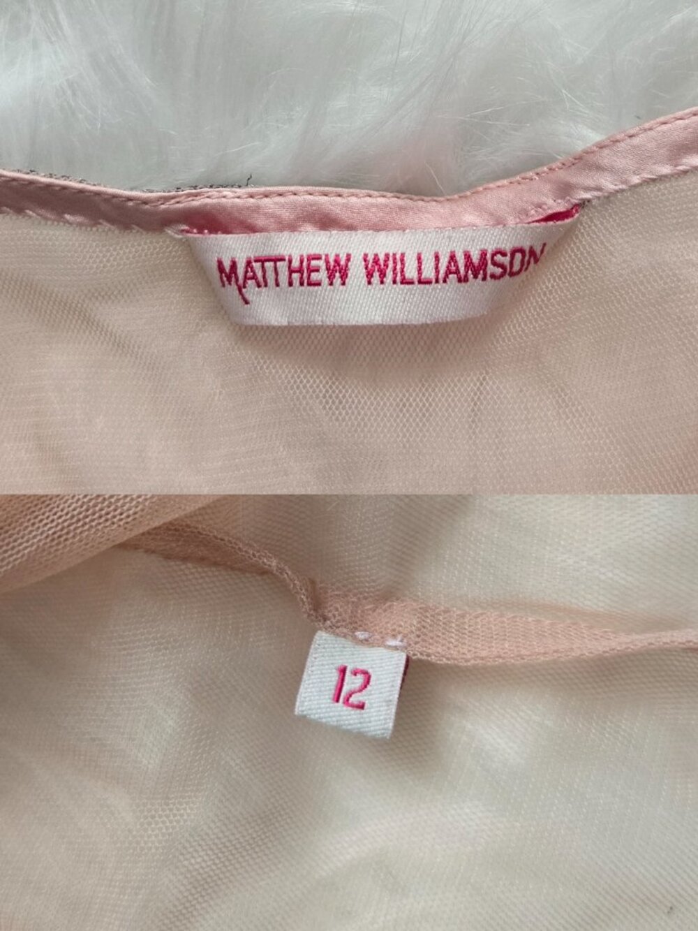 Vintage Fairycore Matthew Williamson Sheer Dragonfly Blush Pink Vest - Picture 8 of 8